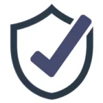 Skydo ikona, simbolizuojanti atsparias ir ilgaamžes medžiagas informacinių lentelių gamyboje