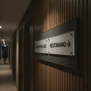 Nuorodos ir krypties ženklai patalpų navigacijai