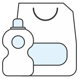 Švelnių skalbimo priemonių naudojimas tekstilei su logotipu.